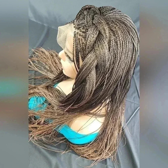 Braided Wig Full Lace Glueless | Long Micro Braids | Handmade | NWT - Picture 5 of 17